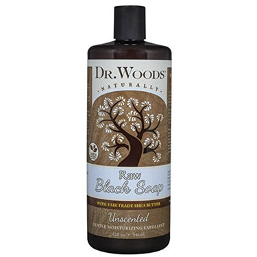 Raw Moisturizing Black Unscented Soap with Organic Shea Butter - Dr Woods